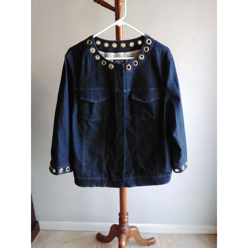 Focus 2000 Embellished Jean Jacket EUC - Picture 2 of 5